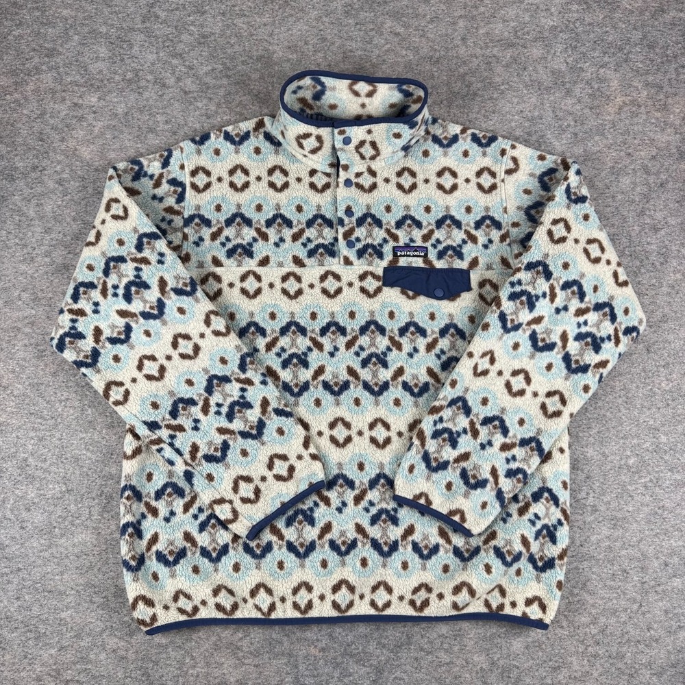 Patagonia Lightweight Synchilla Snap-T Fleece Pullover Tundra Cluster Womens L